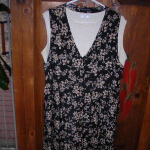 Dress maxi, "Eagle's Eye", sz.12 ,button front,ties in back, elastic waist